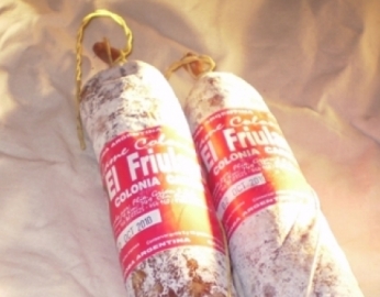 Salame Colonia etiqueta Magenta El Friulano Natural c/piel